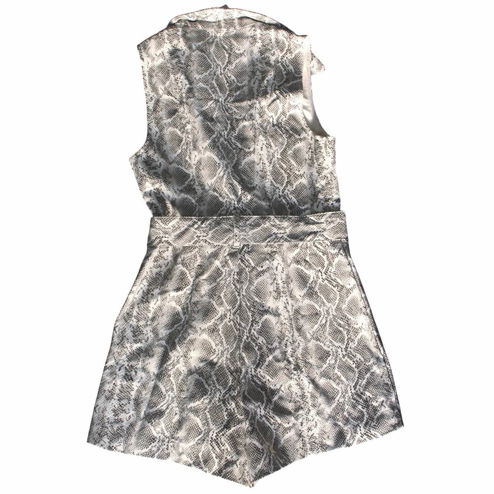 Urban Outfitters Viper Print Romper | Black & White | Vegan Leather  S | NWT | - Picture 2 of 8